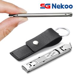 Nagelknipper SGNEKOO Ultra Dunne Nagelknipper Opvouwbare Reizen Slanke Vingernagel Dubbele Kop Gebogen Schuine Trimmer Cutter voor Volwassen Serious 230720