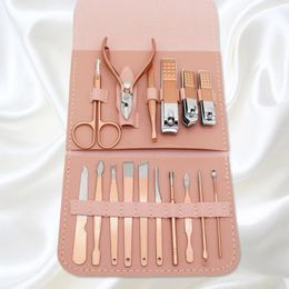 Couppeurs d'ongle Costume 12/16Pieces Nail Clippers Ciseaux Nail Fold Bag Bag-Bauty Manucure Fichier de ongles TOLLN CHARGE