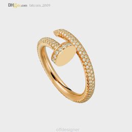 Bague de créateur d'ongles pour amoureux, classique, pavé de diamants, bague en or, bijoux en acier titane plaqué or, ne se décolore jamais, non allergique, magasin/21788277