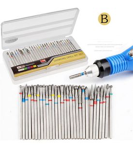 Nail Diamond Disk Slijpen Hoofd Tungsten Staal Legering Grindkoppen Polijsten Tool Nagels Boor Set 30pcs / Set Gratis schip 50