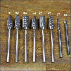 Accessoires de perceuse à ongles Wholesalepro Sier Electric Durable Tungsten Steel Carbide File Drill Bits For Nail Art Tools Equipment Mani Dh3Sr