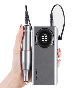 Máquina perforadora de uñas, 35000 RPM, portátil, recargable, pluma perforadora de uñas, aparato para manicura, pulidor de gel para uñas con pantalla LCD completa4900563