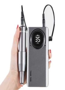 Perceuse à ongles 35 000 tr/min, appareil portable et rechargeable pour manucure, polisseuse de gel à ongles avec écran LCD complet2867594