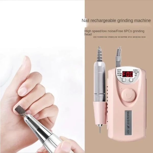 Machine à ongles Drill Machine électrique portable Scellon à ongles rechargeable pour les ongles en gel Polirage pour le salon de manucure à domicile