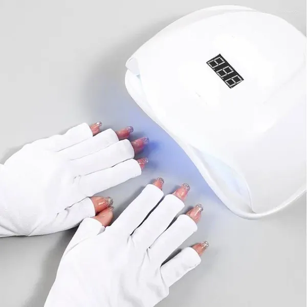 Sèche-ongles 1 paire gants anti uv bouclier gant outil d'art de manucure sans doigt LED