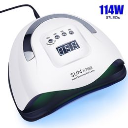 Sèche-ongles 114W90W72W36W Lampe à LED UV avec 57pcs perles Séchage rapide Détection de mouvement pour le durcissement Gel Polish Salon Tool 220829