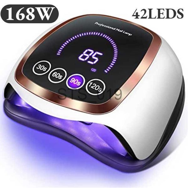 Nail Dryers 168W 42LED lampe de séchage des ongles pour manucure professionnelle LED lampe de séchage UV avec capteur automatique outils d'équipement de salon de manucure intelligents x0828