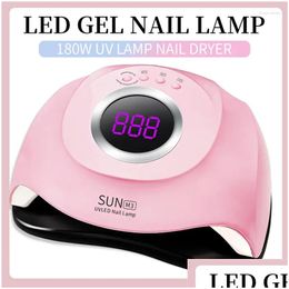 Nageldrogers 180W Gellamp Led Droger Met Lcd-scherm Diy Manicure Gereedschap Uv Voor Alle Vernis Drop levering Dhzrk