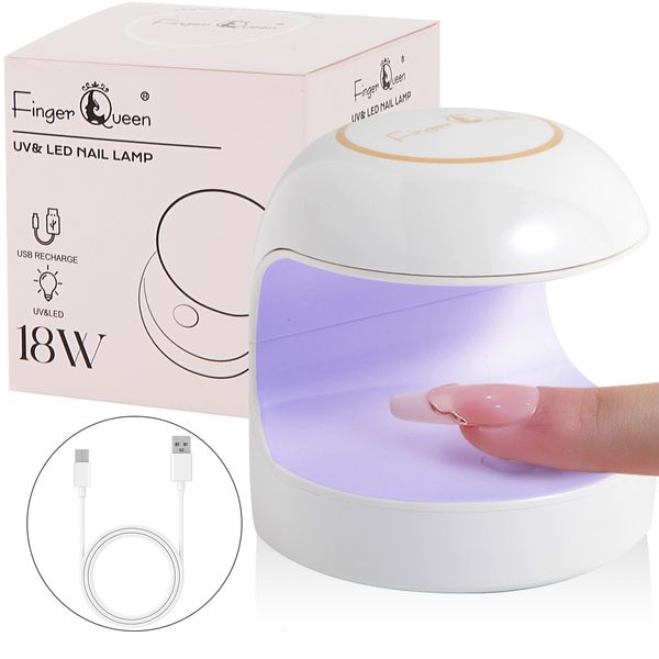 Secadores de uñas 18W Lámpara pequeña Secadora Forma de huevo UV LED Gel de un solo dedo Polaco Curado Máquina de manicura Equipo de arte 230825