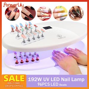 Nageldrogers 192W UV LED-nageldrogerlamp 96PCS LED's UV-nagellak Vernis Uithardingslamp Machine Druk op nagels Gel Sneldrogende manicuredroger 230824