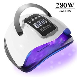 Sèche-ongles 280W LED Lampe UV pour ongles 66LEDS Lampe de séchage pour vernis gel avec capteur intelligent Sèche-ongles professionnel Équipement de salon de manucure 230310