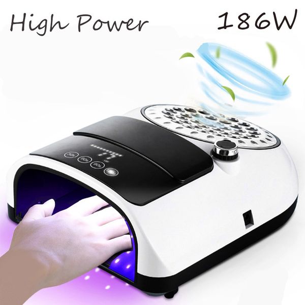 Secadores de uñas 2IN1 multifunción 186W Power Nail aspiradora lámpara de uñas 42LEDs Gel polaco lámpara de secado colector de polvo manicura Manchine 230619