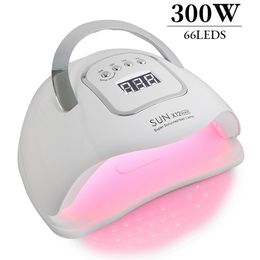 Sèche-Ongles 300W Haute Puissance SUN X12 MAX UV LED Lampe à Ongles pour Manucure Gel Vernis Machine de Séchage avec Grand LCD Tactile 66LEDS Smart Nail Dryer 230516