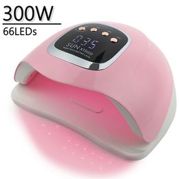 Nageldrogers 300 W Professionele drogerlamp voor manicure Krachtige UV-gel 66 LED's Automatische detectie Polish Drogen 230831