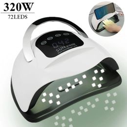 Sèche-ongles 320W 72 LED Machine de séchage avec support pour téléphone lampe à LED UV pour ongles Gel vernis durcissement professionnel écran LCD 231017