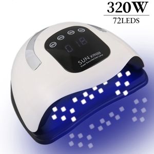Nageldrogers 320W 72LEDs UV LED-lamp voor manicure gel droogmachine met groot LCD Touch Professionele slimme droger 231204