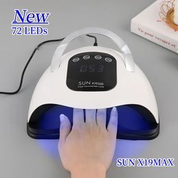 Nageldrogers 320W SUN X19MAX Touchscreen UV LED-drooglamp 72 LED's Snelle uitharding Alle gel Professionele droger met LCD 231204