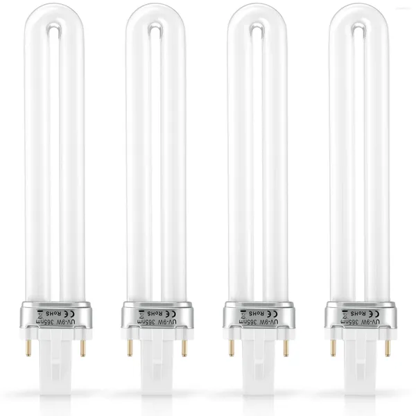 Secadores de uñas 4pcs/set Tubos de reemplazo de lámpara UV de UV 9W Tubo de bulbo de 365 nm en forma de U para luz de secador de arte
