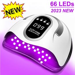 Secadores de uñas 66LEDs Secador UV Lámpara LED para curar todos los esmaltes de gel con detección de movimiento Equipo de herramientas de salón de manicura profesional 230325