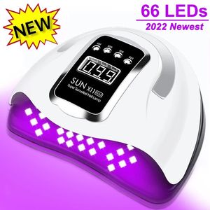 Nageldrogers 66leds nageldroger LED NAIL LAMP UV -lamp voor het genezen van alle gel nagellak met bewegingssing manicure salon gereedschapsapparatuur 230220