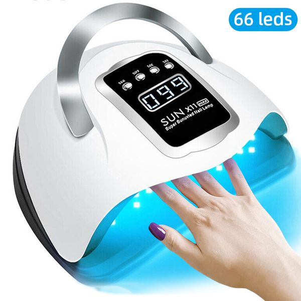 Secadores de uñas 66 LED Secador de uñas Lámpara LED UV para secado de uñas Todo el esmalte de uñas en gel con detección de movimiento Herramienta de salón de pedicura de manicura profesional 230403