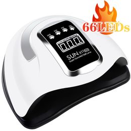 Nageltrockner 66LEDs Leistungsstarke UV-LED-Lampe zum Trocknen von Gel-Nagellack-Maniküre-Lampe mit Smart-Sensor-Trockner Nagelzubehör für Profis 230428