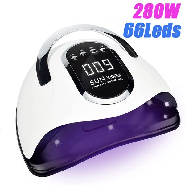 Secadores de uñas 66led Lámpara LED UV potente para secar la secadora de esmalte de gel con la luz de detección de movimiento Lampe para el salón de manicura 230814