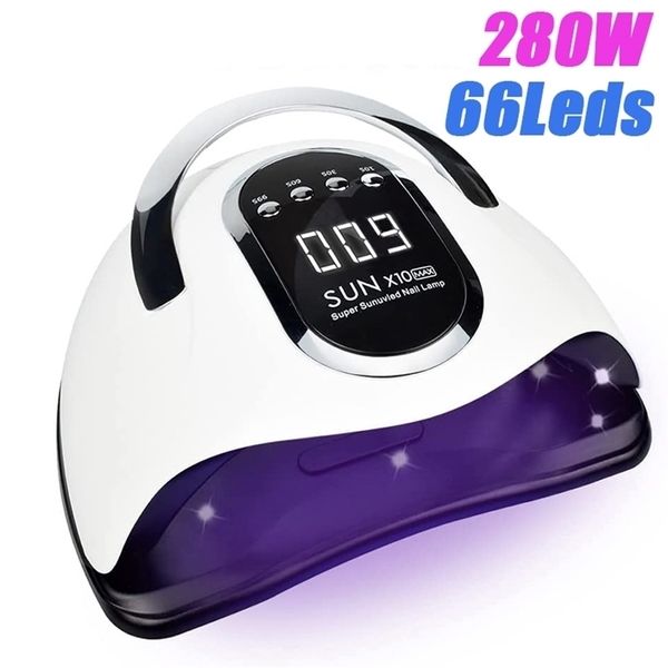 Secadores de uñas 66LEDs Potente lámpara LED UV para secar secador de esmalte de gel con sensor de movimiento Lampe profesional para salón de manicura 220921