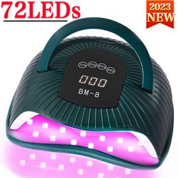 Nageldrogers 72 LED's Krachtige nageldrooglamp 300 W nageldroger voor het drogen UV-gellak Slimme sensor Draagbaar handvat Ontwerp Nagellamp 230824