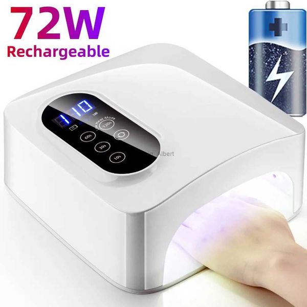 Secadores de uñas Lámpara LED UV de 72 W Secador de uñas recargable Lámpara de secado de uñas LED UV de secado rápido Inalámbrica para curar todo el esmalte de uñas en gel Esmalte de manicura L2403