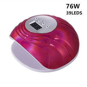 Sèche-ongles 76W lampe à UV LED avec 39 pièces LED pour durcir le sèche-gel séchant la lampe de vernis à ongles 10/30/60/99s outils de manucure à capteur automatique 230824