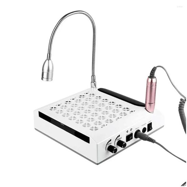 Sèche-ongles 80W 4 en 1 collecteur de poussière à forte puissance, polisseuse à gel UV, lampe d'éclairage, aspirateur à main, livraison directe, santé B Oti9X