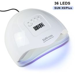 Secadores de uñas 80W Lámpara LED UV para uñas 36 LEDS 4 engranajes Luz ajustable Secado Gel Polaco Secador profesional Herramientas de manicura 230831