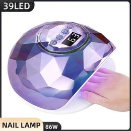 Séchoirs à ongles 86W lampe à LED UV Lampe de séchage à ongles détachable pour durcissement en gel ruban de vernis à ongles Supplies de clous de capteur automatique pour les professionnels Y240419