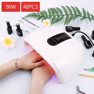 Sèche-ongles 96W capteur intelligent UV lampe à LED sèche-ongles séchage rapide manucure pédicure Machine pour 2 mains/pieds pas de peau noire 231020