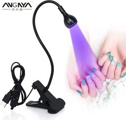 Nageldrogers ANGNYA Led-ultraviolette lampen Droger UV-nagellamp Clip-on flexibele metalen buis UV-lamp USB UV-geluithardingslamp Bureaulamp voor nagel 231020