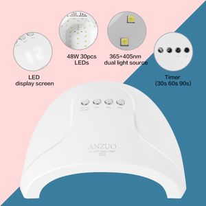 Nageldrogers BNG 48W 30s 60s Led Light Nail Dryer Nail Lampen UV LED Gel Lamp DIY Nail Art Machine Verstelbare Tijd Smart Sensor 230718