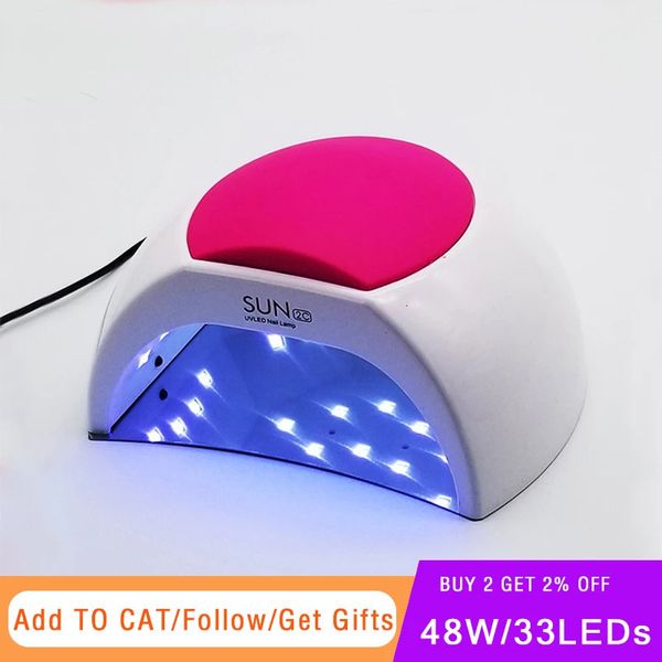 Secadores de uñas Marca 48W Sun 2C LED UV Lámpara de uñas Máquina secadora para curar la lámpara de gel de esmalte de uñas 10s / 30s / 60s Temporizador Auto Sensor Herramientas de manicura 231020