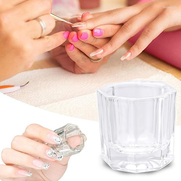 Secadores de uñas, vaso de cristal, plato acrílico líquido Dappen, cuenco transparente, soporte para polvo, decoración artística, amuletos, contenedor, herramienta de salón DIY