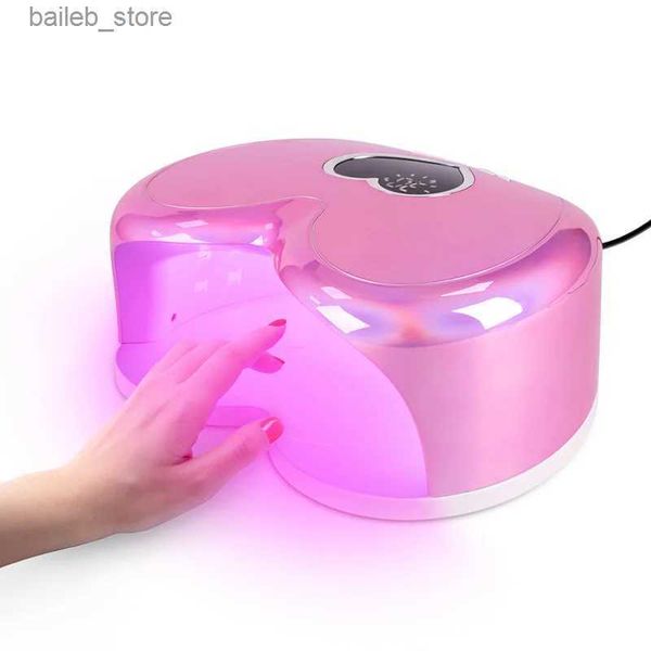 Sèche-ongles mignons en forme de coeur mignon machine de thérapie de pied ergonomique à séchage rapide avec un poids de 96W Profuring UV LED LED LIGHT Y240419