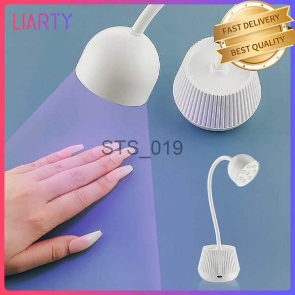 Secadores de uñas Lámpara de secado de uñas UV/LED de escritorio 24 W de alta potencia 8 piezas de cuentas que se secan rápidamente Alta vida útil 360 Tubo ajustable Libere su mano x0828