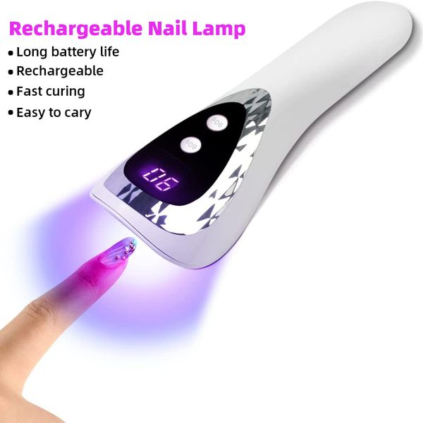 Séchoirs à ongles lampe à LED UV à main pour les ongles lampe de séchage de la lampe de manucure rechargeable Sécheur d'ongles pour les ongles en gel outil d'art nail 230811