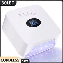 Nageldrogers Led-uv-lamp Oplaadbare gellak Drogen voor manicure met automatische sensor Draadloze droger Apparatuur en gereedschap 231013