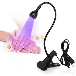 Sèche-ongles LED lumière UV pour ongles en gel bureau à clipser flexible USB américain pose lampe de séchage des ongles mini manucure sèche-équipement outils 231020
