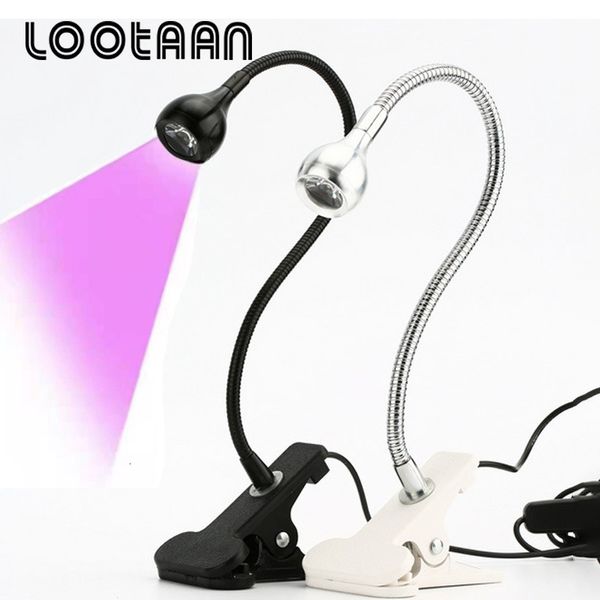 Secadores de uñas LOOTAAN USB Desktop Mini Nail Lamp Portable Clip-On Flexible Bright Led UV Lamp Máquina secadora de pegamento ajustable para secar el esmalte 230310