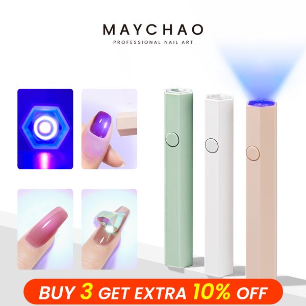 Secadores de uñas MAYCHAO Mini secador de uñas portátil Lámpara UV LED Luz de uñas para curar todo el gel de uñas Secado rápido USB Herramienta de arte de uñas Regalo Uso en el hogar para viajes 230310