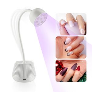 Nageldrogers mini nagel LED -lamp 24W nageldroger valse nagel manicure polish lijm snel drogen UV licht nagellamp 360 ° buigbare tafellamp ontwerp 230516