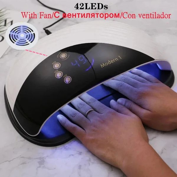 Sèche-ongles Modern1/2 ventilateur de refroidissement intégré sèche-ongles 3 en 1 lampe à ongles à séchage rapide durcissement UV/LED Gel manucure LED lampe UV double Source de lumière 231020