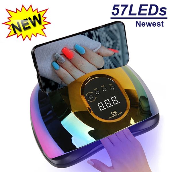 Secador de uñas secador de uñas lámpara de secado de uñas 57 LED 300W LED UV Luz para secar todos los gel esmalte de uñas Manicura Pedicura Epuipment 230325