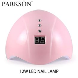 Secadores de uñas Parkson Lámpara LED UV 12W Cable USB portátil Uso en el hogar Conector Secado s 306090s Temporizador Barniz Art Dryer 220905